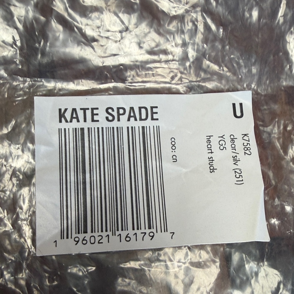 kate spade Custom-Shaped Cubic Zirconia Earrings - Silver Heart - Picture 4 of 4